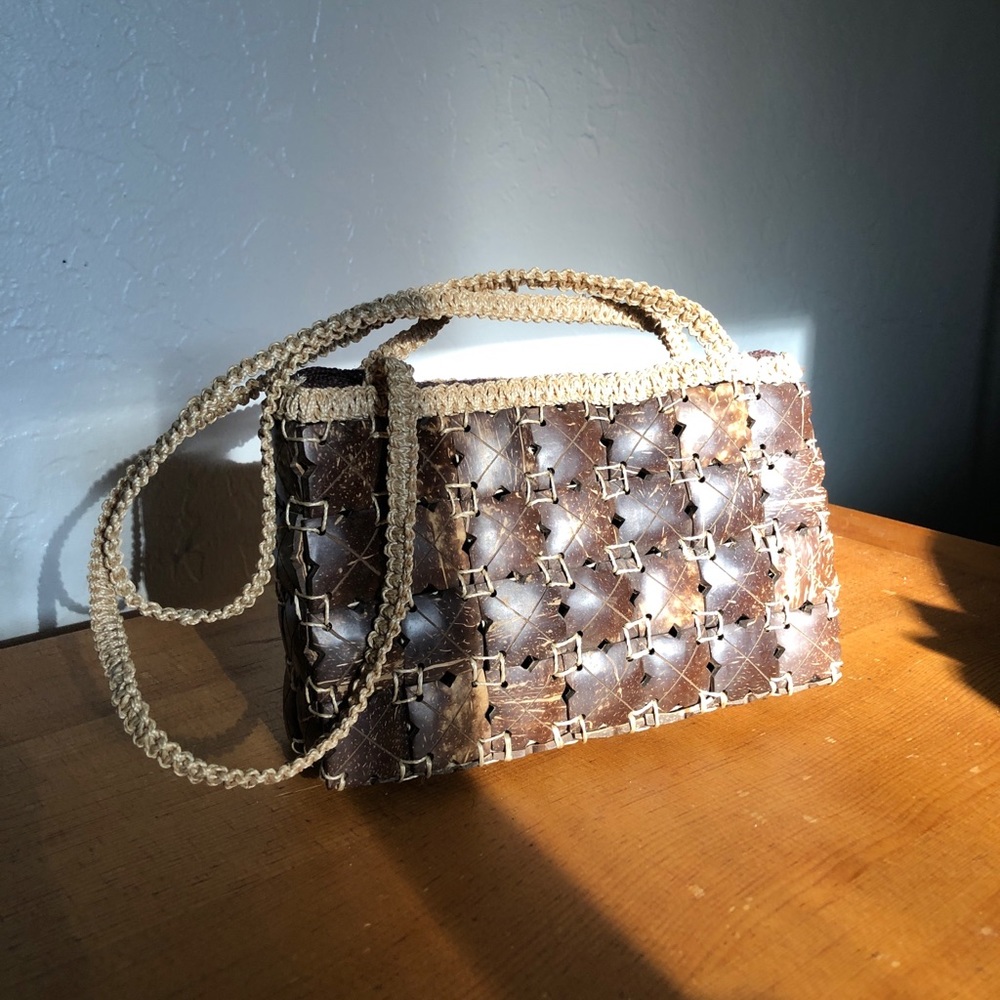 Wood shell purse